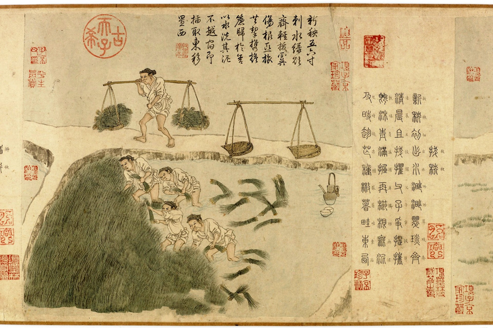 娄寿后碾米图卷
