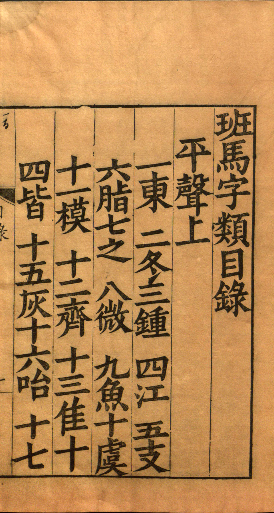 班马字类