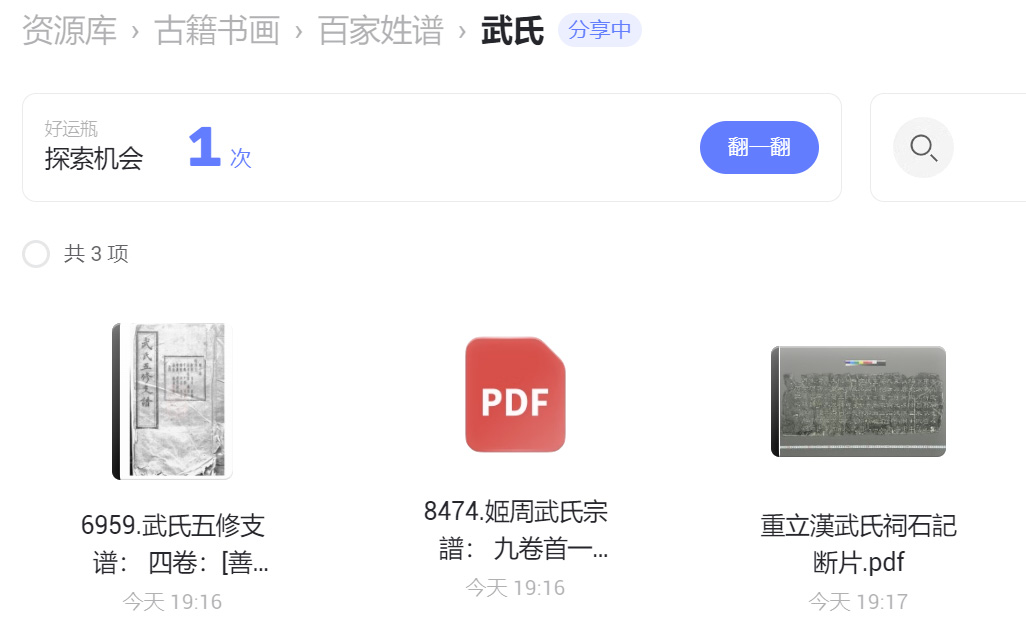 武氏宗谱族谱家谱家乘
