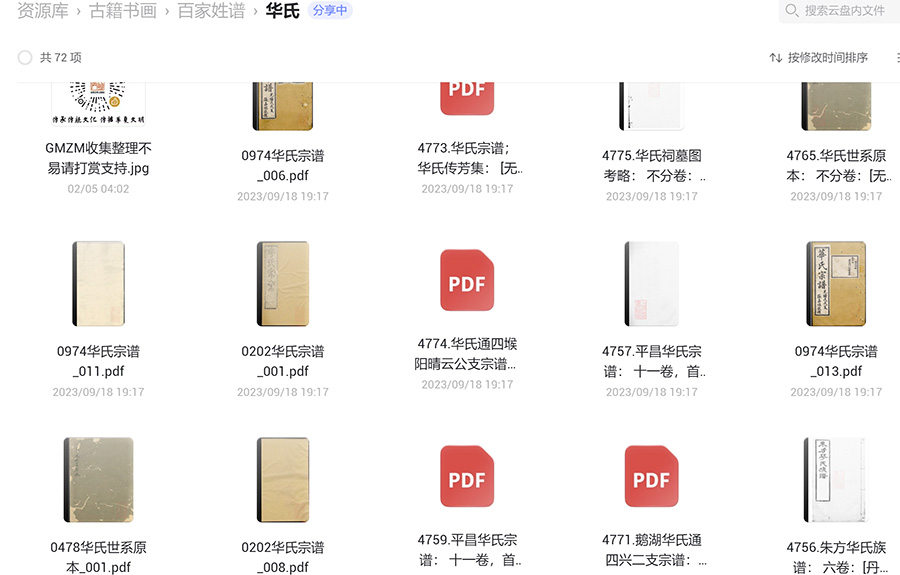 华氏宗谱族谱家谱家乘